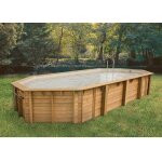Piscine bois ubbink azura 400x750 h130 liner beige