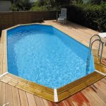 Piscine bois ubbink azura 400x750 h130 liner bleu