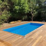 Piscine bois ubbink lina 500x1100 h140cm liner bleu