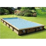 Piscine bois ubbink linea 500x800 h140 liner bleu