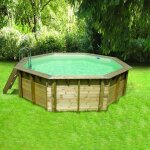 Piscine bois ubbink oca 430 h120cm liner beige sable