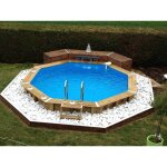 Piscine bois ubbink oca 430 h120cm liner bleu