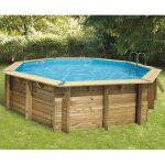 Piscine bois ubbink oc�a 510 h120 liner bleu