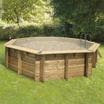 Piscine bois ubbink oc�a 510 h120cm liner beige sable