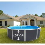 Piscine hors sol toi magnum ronde 350x132 compact anthracite Piscine hors sol toi magnum ronde 350x132 compact anthracite