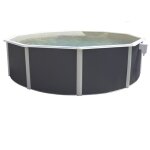 Piscine hors sol toi magnum ronde 460x132 anthracite avec chelle de