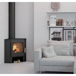 Poêle d'angle à bois bronpi lerma 9kw avec bûcher Poêle d'angle à bois bronpi lerma 9kw avec bûcher