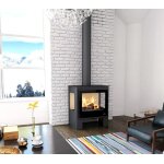 Poêle à bois bronpi loreto 14kw avec 3 cotés vitrés Poêle à bois bronpi loreto 14kw avec 3 cotés vitrés