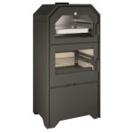 Poêle à bois ferlux avec four forno 60 en acier16kw avec bûcher Poêle à bois ferlux avec four forno 60 en acier16kw avec bûcher