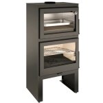 Poêle à bois avec four istan en acier 8. 5kw avec support ferlux Poêle à bois avec four istan en acier 8. 5kw avec support ferlux
