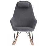 Rocking - chair hygge en tissu gris clair et bois eva kosyform Rocking - chair hygge en tissu gris clair et bois eva kosyform