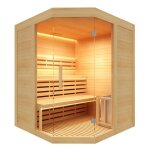 Sauna traditionnel sense angulaire 3 places led 4, 5 kw france sauna