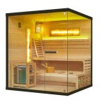 Sauna vapeur corner panoramic 4 places unispas Sauna vapeur corner panoramic 4 places unispas