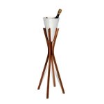 Seau  champagne so high etain poli sur pied noyer oa1710