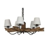 Suspension home esprit fer bois de teck 90 x 90 x 35 cm Suspension home esprit fer bois de teck 90 x 90 x 35 cm