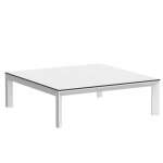 Table basse frame aluminium vondom 100x100xh32 blanc avec bords noirs Table basse frame aluminium vondom 100x100xh32 blanc avec bords noirs