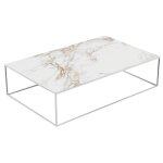 Table basse pixel vondom dekton entzo blanc et pieds blancs Table basse pixel vondom dekton entzo blanc et pieds blancs