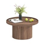 Table basse ronde placage en bois de noyer lasma veryforma Table basse ronde placage en bois de noyer lasma veryforma