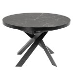 Table extensible 120 à 190x100 plateau rond grès cérame noir gris Table extensible 120 à 190x100 plateau rond grès cérame noir gris