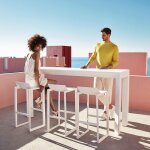 Table haute frame aluminium vondom 200x60x105 blanc