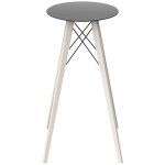 Table haute vondom faz wood plateau noir rond hpl blanc avec pieds Table haute vondom faz wood plateau noir rond hpl blanc avec pieds