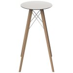 Table haute vondom faz wood plateau rond hpl blanc et bord noir avec Table haute vondom faz wood plateau rond hpl blanc et bord noir avec