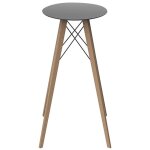 Table haute vondom faz wood plateau rond hpl noir et pieds chêne Table haute vondom faz wood plateau rond hpl noir et pieds chêne