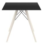 Table  manger vondom faz wood plateau 80 carre noir et pieds chne