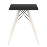 Table  manger vondom faz wood plateau carr noir et pieds chne