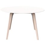 Table ronde vondom faz wood plateau blanc et pieds chêne blanchis Table ronde vondom faz wood plateau blanc et pieds chêne blanchis