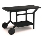 Table roulante acier gris anthracite pour plancha forge adour