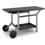 Table roulante acier noir et gris clair pour planchas forge adour Table roulante acier noir et gris clair pour planchas forge adour