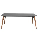 Table vondom faz wood plateau 200x100 blanc et pieds chêne naturel Table vondom faz wood plateau 200x100 blanc et pieds chêne naturel