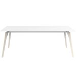 Table vondom faz wood plateau 200x90 blanc et pieds chne blanchi