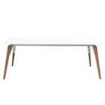 Table vondom faz wood plateau 200x90 blanc et pieds chêne naturel Table vondom faz wood plateau 200x90 blanc et pieds chêne naturel