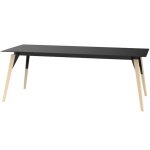 Table vondom faz wood plateau 200x90 noir et pieds chne blanchis