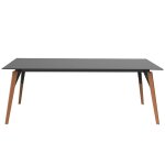 Table vondom faz wood plateau 200x90 noir et pieds chne naturel