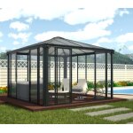 Tonnelle de jardin fermée ledro 3. 6x3. 6 transparent et aluminium Tonnelle de jardin fermée ledro 3. 6x3. 6 transparent et aluminium