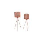 2 cache - pots sur pieds en métal mesh - 2 cache - pots sur pieds en métal mesh -