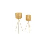 2 cache - pots sur pieds en métal mesh - 2 cache - pots sur pieds en métal mesh -