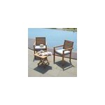 2 fauteuils empilables en teck tivoli