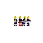 4 figurines de pompier en bois