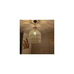 Abat jour pour lampe en rotin naturel marron forme cloche
