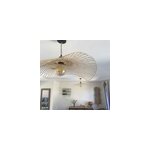 Abat - jour libellule ondul� et a�rien en bambou naturel