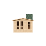 Abri de jardin en bois 6 m2 - avec des bardeaux bitumineux - vert