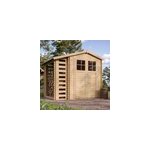 Abri de jardin en bois et range b�ches ext�rieur - 3, 53 + 0, 97 m2