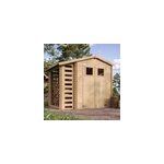 Abri de jardin en bois range bches extrieur l206xl272xh218cm - 3, 53 + 0, 97m2