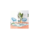 Acapulco - ensemble de 2 fauteuils et table basse bleu
