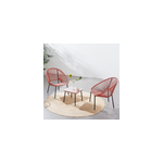 Acapulco set de 2 fauteuils + table basse terracota