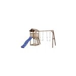Aire de jeux en bois marron avec 2 bala